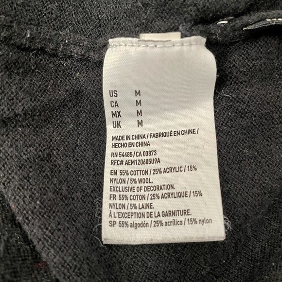 Men's American Eagle Seriously Soft Classic Fit Black V Neck Sweater, Size M - Picture 6 of 7